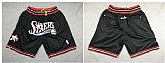 76ers Black Just Don Throwback Mesh Shorts,baseball caps,new era cap wholesale,wholesale hats